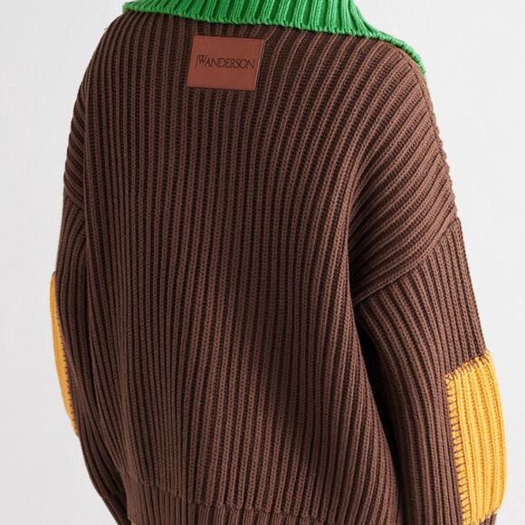 JW Anderson - Men's Patchwork Cotton-Blend Cardigan - O/S - Picture 4 of 10